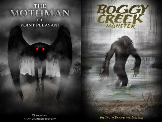 The mothman of point pleasant and boggy creek monster posters