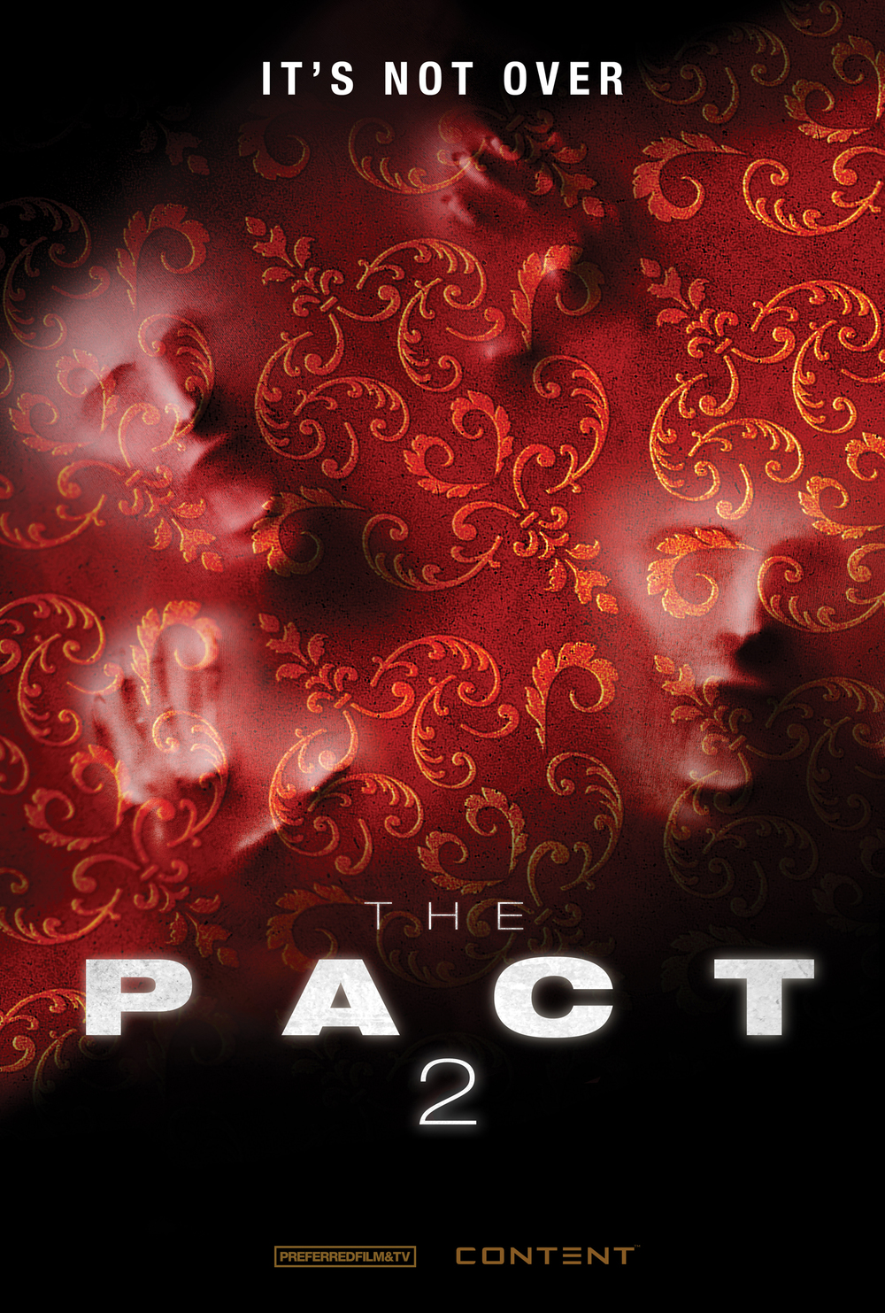 The Pact 2 Poster - The outline of faces coming through on red embossed wallpaper